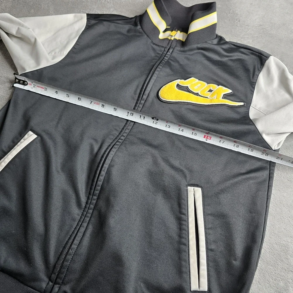 Nike 6.0 SB Varsity Jacket Jock Mens Medium Black Yellow Gray Sports